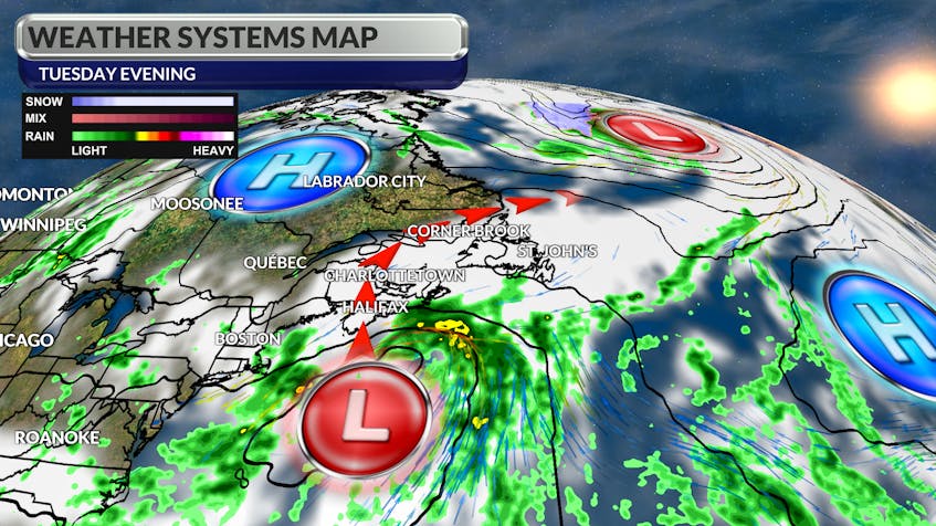 A developing low near Cape Cod will bring unsettled weather to the region mid-week.