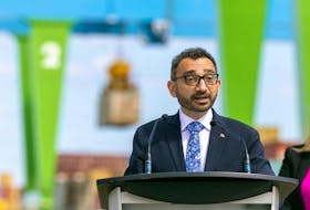 Federal Minister of Transport Omar Alghabra makes an announcement about new funding to improve rail safety and efficiency in Regina and southern Saskatchewan on Thursday, July 14, 2022.  
