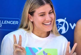 Eugenie Bouchard during a press event in West Vancouver on August 15, 2022.