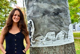 Artist Ashley Anne Clark displays her submission for the inaugural Rooted in Art program in Charlottetown. The City of Charlottetown is once again calling for proposals from artists for the program, which celebrates trees in P.E.I.'s capital city. File