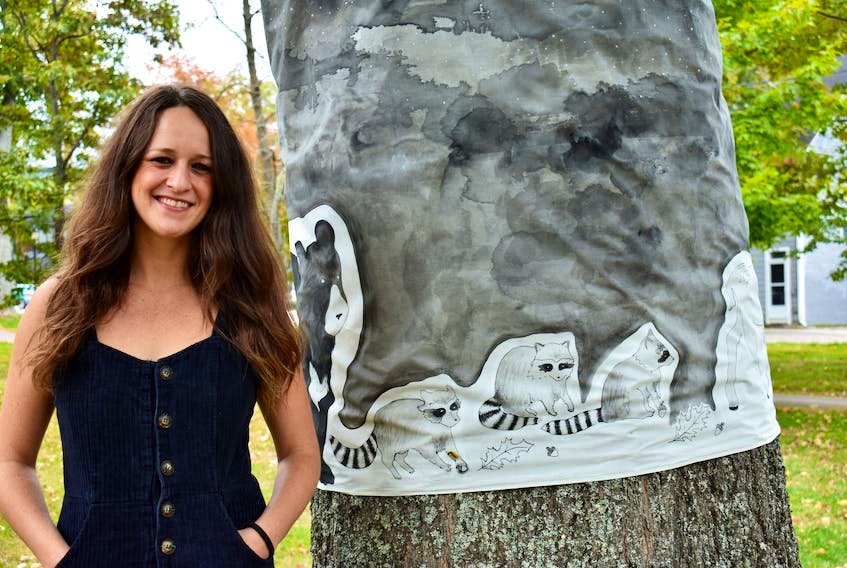 Artist Ashley Anne Clark displays her submission for the inaugural Rooted in Art program in Charlottetown. The City of Charlottetown is once again calling for proposals from artists for the program, which celebrates trees in P.E.I.'s capital city. File