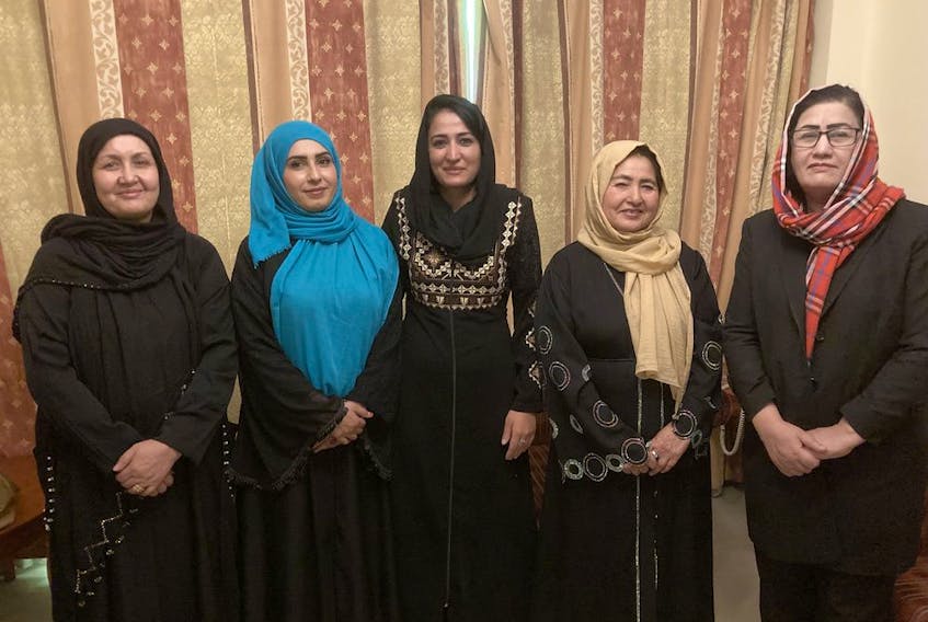 Former Afghan women MPs Mahbuba, Gulalai, Mursal, Hamida and Samia. They have been unable to get out of the country.