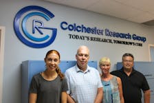 Members of the Colchester Research Group team include: summer student Marika Schenkels, registered nurse John MacLeod, Dr. Linda and Dr. Murdo Ferguson.