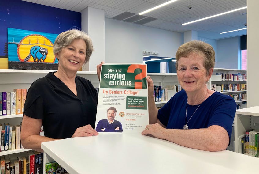 Pat MacAulay, left, president of the Seniors College of P.E.I., and college vice-president Shirley Pierce are encouraging Islanders to register for courses for the next season of the seniors college. The new Charlottetown Library Learning Centre will host one of the courses. Contributed