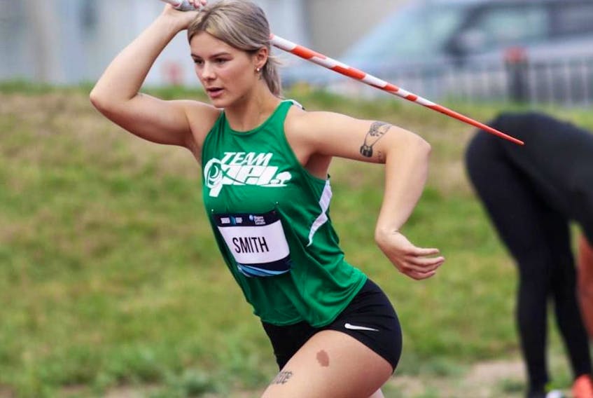 Team P.E.I.’s Gabby Smith competes in the javelin competition at the 2022 Canada Summer Games in the Niagara region of Ontario on Aug. 16. Team P.E.I. Photo • Special to The Guardian