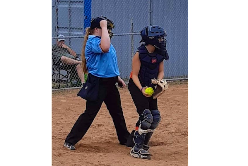 MacKenzie MacDonald, an umpire from Pictou County, is officiating this week at the U17 Girl's Fast Pitch Championships in Montreal.