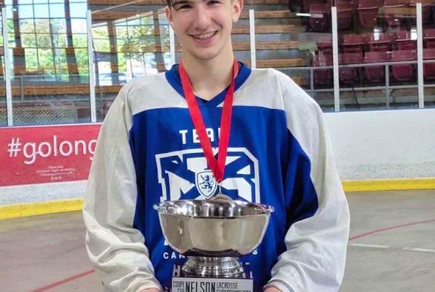 James Jobes of Sydney Mines is competing with Team Nova Scotia in box lacrosse at the 2022 Canada Summer Games in Ontario's Niagara Region. CONTRIBUTED