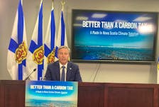 Premier Tim Houston delivers his better than a carbon tax plan in Halifax on Friday, Aug. 19, 2022. - Francis Campbell