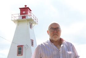 Leo Cheverie from the P.E.I. Lighthouse Society says the front range lighthouse near Victoria Park in Charlottetown is one of the 17 light stations on the Island considered directly at risk due to erosion. Rafe Wright • The Guardian