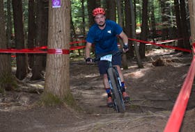 Greg Towndrow made his way through the winding trail that was sectioned off for the Kentville Canada Cup on Aug. 13.