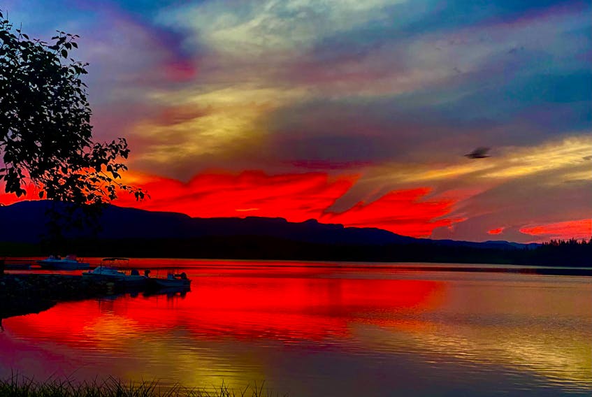 I’m not that big a fan of the colour red, but this photo might change my mind. Sean Callahan sent in this photo of a beautiful sunset from Bellevue, N.L. He said that as soon as the sun disappeared behind the mountain, a sudden plethora of colours filled the sky. 

Kudos to Mother Nature for putting the “belle” in Bellevue. Thank you for sharing this, Sean.