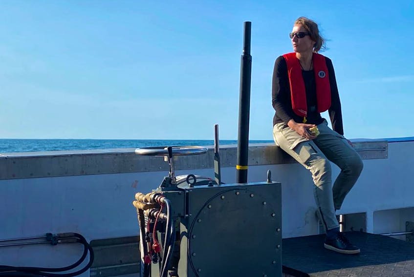 Filmmaker Nadine Pequenza, founder of HitPlay Productions, on location during the filming of Last of the Right Whales. Contributed / HitPlay Productions