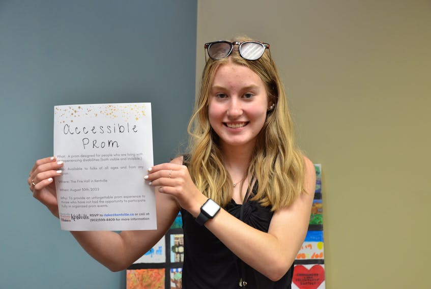 Town of Kentville junior summer recreation intern Ryleigh Lake is excited to be organizing an accessible prom for people of all ages. KIRK STARRATT