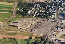 An overhead shot of the Truro Mall with IGA and Kmart as the anchor stores. Contributed