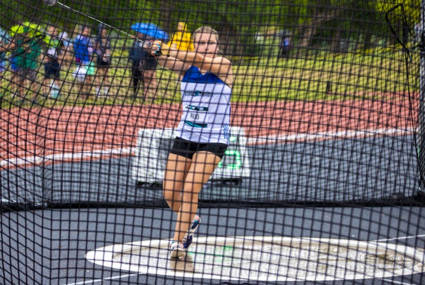 Pictou’s Jenna Reid placed fifth in the hammer throw with a distance of 46.53m.
