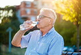 “Small amounts (of water) over the day are often easier to manage so encourage sipping all day long,” says dietitian Lynette Amirault. CONTRIBUTED