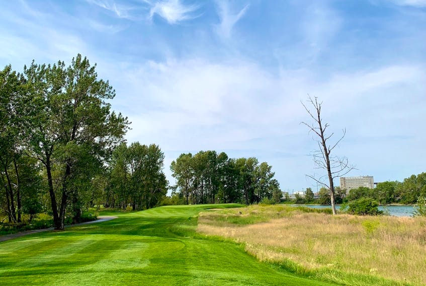 The new 19th hole at Inglewood Golf &amp; Curling Club in Calgary — a 142-yard eye-pleaser that plays along the edge of the Bow River and features a ghost tree that is a popular perch for bald eagles.