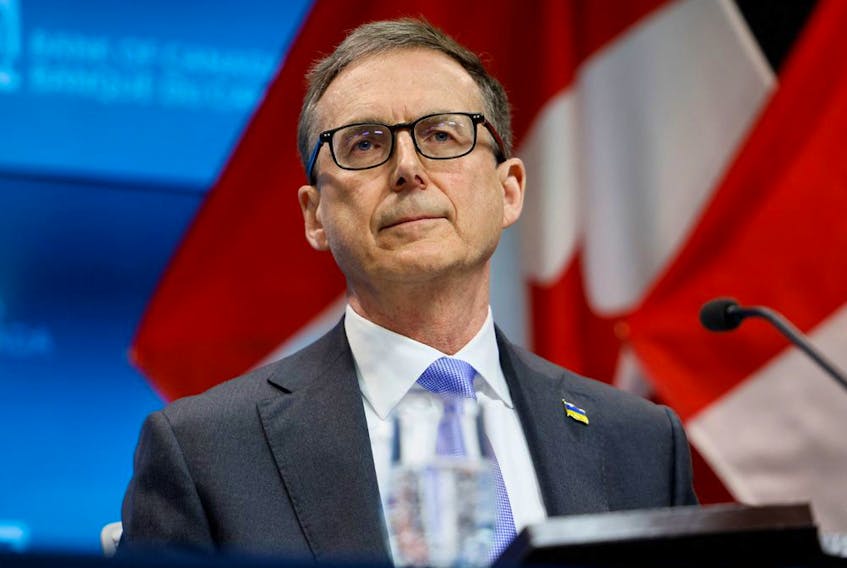 Bank of Canada governor Tiff Macklem taking part in a news conference in Ottawa.