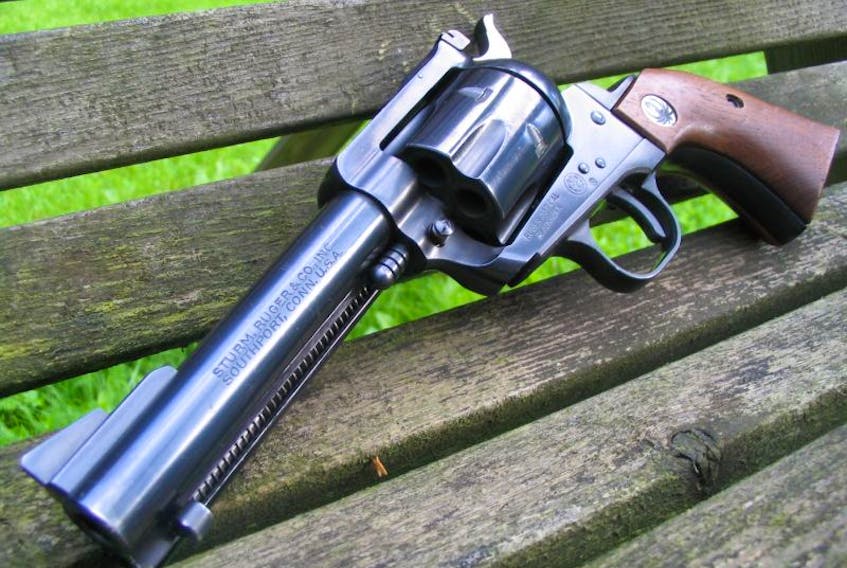 Mounties never found the .44-caliber Ruger Blackhawk pistol, like the one pictured here, stolen during a spring break-in from a home in Oakland, Lunenburg County.