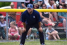 Sydney Major Sooners head coach Kenny Long watches the play during championship action at the Nova Scotia Major Little League Provincial Championship last week at Cameron Bowl in Glace Bay. Long shares the coaching duties with Mike Tobin, as well as his father, George Long. JEREMY FRASER/CAPE BRETON POST