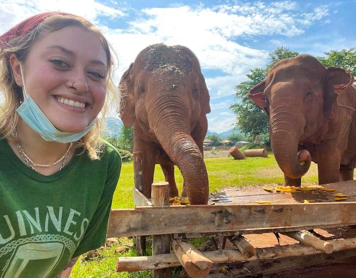 Bridget Abel, a 22-year-old student at the Atlantic Veterinary College in Charlottetown, spent two weeks in Thailand this summer caring for rescued elephants as part of an international program. Abel moved to P.E.I. when she was 12 years old, graduated from Charlottetown Rural in 2017 and majored in biology at UPEI before being accepted into AVC. Contributed