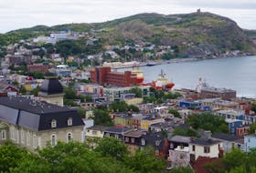 A view of St. John's, Newfoundland, from The Rooms museum and archives.