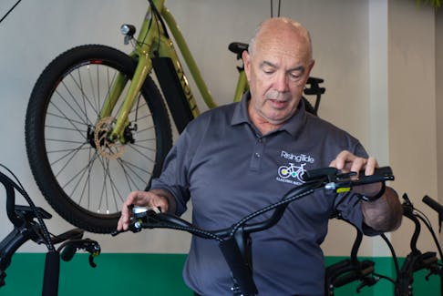 Frank MacEachern, who owns Rising Tides Electric Bicycle shop in Charlottetown, says he thinks one day every Canadian will be looking into buying an e-bike. Rafe Wright • The Guardian