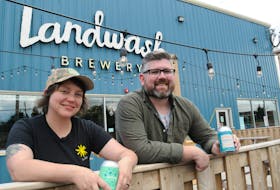 Landwash Brewery co-owners Christina Coady and Chris Conway outside their business at 181 Commonwealth Avenue in Mount Pearl. —Joe Gibbons/The Telegram