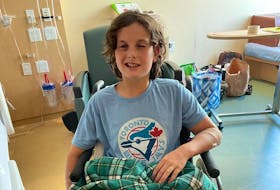 Satchel Tate, 12, in his hospital room at the IWK Health Centre. Tate, who plays for the Hammonds Plains As 13UAA team, suffered a stroke during a baseball tournament in Bridgewater on July 30.