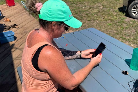 Bible Hill’s Danielle Armsworthy turned to Facebook and Instagram in an effort to find her paddle board that was washed out to sea from the Brule Shore coastline. Contributed