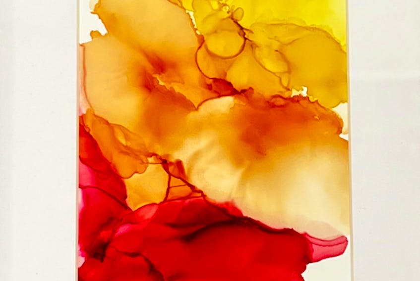 For alcohol ink artist Shae-Lynne MacLean of Baddeck, the simplicity in the beauty of her paintings does not reflect the time and heart poured into their creation. CONTRIBUTED/SHAE-LYNNE MACLEAN
