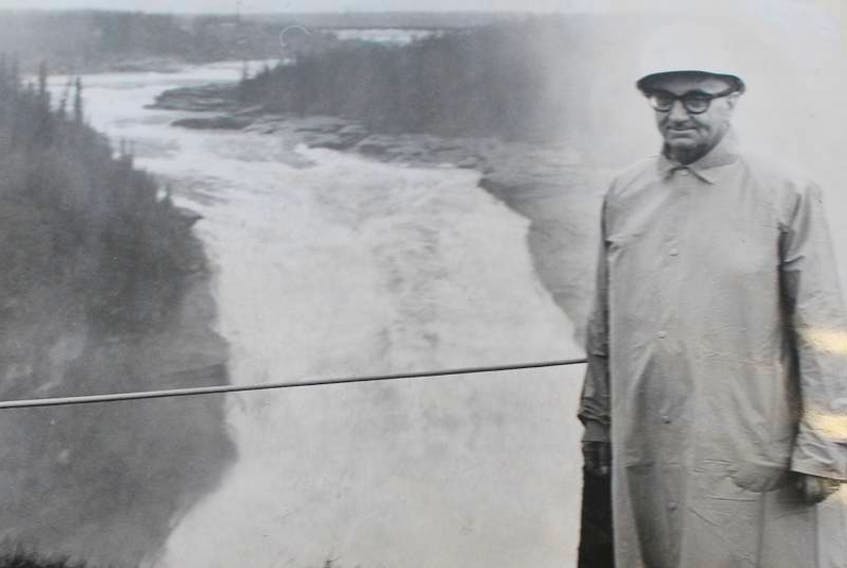 Former Newfoundland premier Joey Smallwood stands near the Churchill River in Labrador before the 1969 Churchill Falls power agreement was signed with Quebec. — SaltWire Network file photo