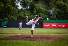 St. John’s athlete Jaida Lee made Canada Games history on Monday as the first woman to play men’s baseball when she took the mount for Team Newfoundland and Labrador in their game against Alberta. For the complete story, see Page B01. Photo courtesy Pamela Edwards/Facebook