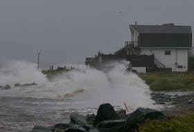 Waves hit the shore in Eastern Pasage, NS during an approaching Hurricane Dorian, on the Halifax waterfront Saturday September 7, 2019.

TIM KROCHAK/ The Chronicle Herald