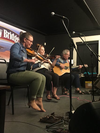 Cynthia MacLeod, left, and Courtney Hogan-Chandler will join Gordon Belsher for the last Back Home Tonight concert at the Stanley Bridge Hall on Sept. 19, beginning at 7:30 p.m. Contributed