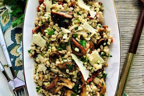 Barley salad with buttery mushrooms and herbs. Photo by Renee Kohlman.