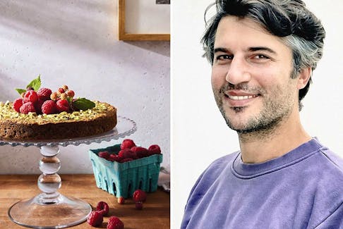 In Good & Sweet, pastry cook Brian Levy shares a novel way to bake — swapping out sugar for fruit and other "unexpectedly" sweet ingredients. (Levy's pistachio cake is pictured, left.)