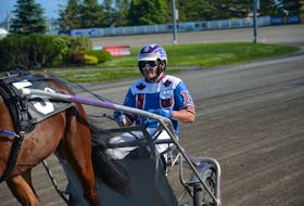 Jason (The Blue Knight) Hughes registered six driving victories on a harness racing program at Red Shores Racetrack and Casino at the Charlottetown Driving Park on Sept. 17. Jason Simmonds • The Guardian