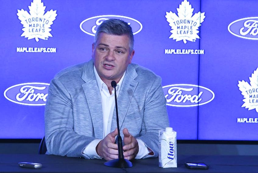 Sheldon Keefe during the end of season press conference on Tuesday May 17, 2022. 