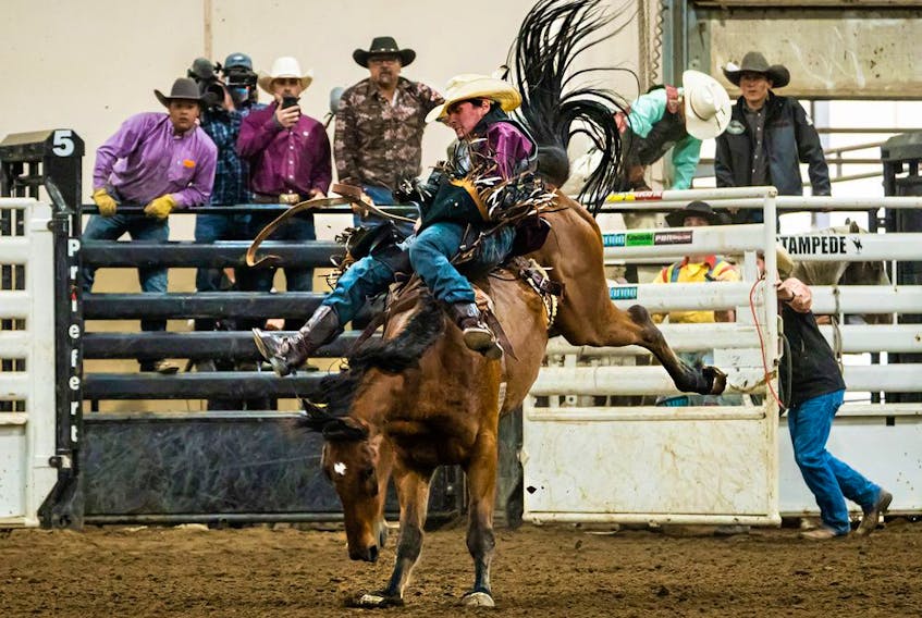 Dallas Young Pine competes in the APTN series, Rodeo Nation. Photo by Andrew Koller.