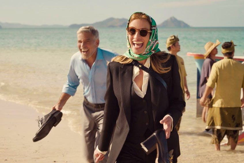  George Clooney and Julia Roberts look to be having fun in the sun in Ticket to Paradise.