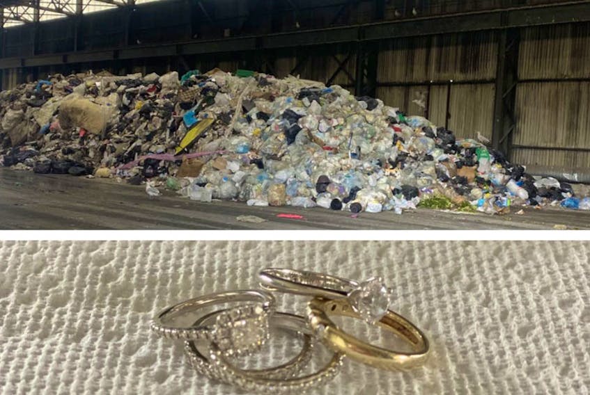 Five precious rings belonging to Alexandra Stokal were accidentally tossed in the trash, but they were found in a massive Cape Breton garbage heap, similar to the one pictured above. - Photo supplied