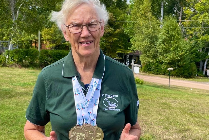 P.E.I. swimmer Letty Abbott won three gold medals and one silver from the 2022 Canada 55-plus Games in Kamloops, B.C. Contributed