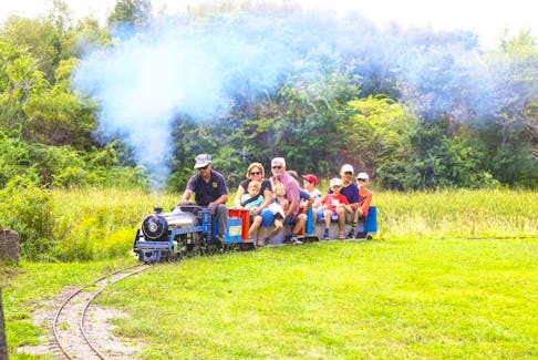 Volunteers operate model, ride-on replica trains at the Trecothic Creek & Windsor Railway.