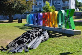 This giant piece of artwork has ruffled some feathers because of its location in front of the Corner Brook sign on West Street. - Diane Crocker/SaltWire Network