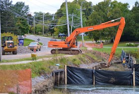 Work is underway on the $4-million wooden box culvert replacement project on Beach Grove Road in Charlottetown. Dave Stewart • The Guardian