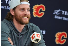 Calgary Flames forward Blake Coleman speaks with media during a press conference at the Scotiabank Saddledome in Calgary on Saturday, May 28, 2022. 
Gavin Young/Postmedia