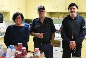 The Salmon River Fire Brigade opened it's doors to residents during the aftermath of Fiona. From left to right; Cindy Fagioli, Captain Darrell Macphee, Ryan Gamblin.