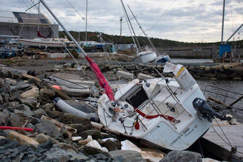 Several boats were damaged at the Shearwater Yacht Club during post-tropical storm Fiona on Saturday, Sept. 24, 2022.
Ryan Taplin - The Chronicle Herald