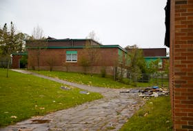 Debris surrounded Queen Charlotte Intermediate School in Charlottetown on Sept. 26 after winds from post-tropical storm Fiona tore off parts of the school's roof. Schools were closed across the province Sept. 26 and 27. Cody McEachern • The Guardian